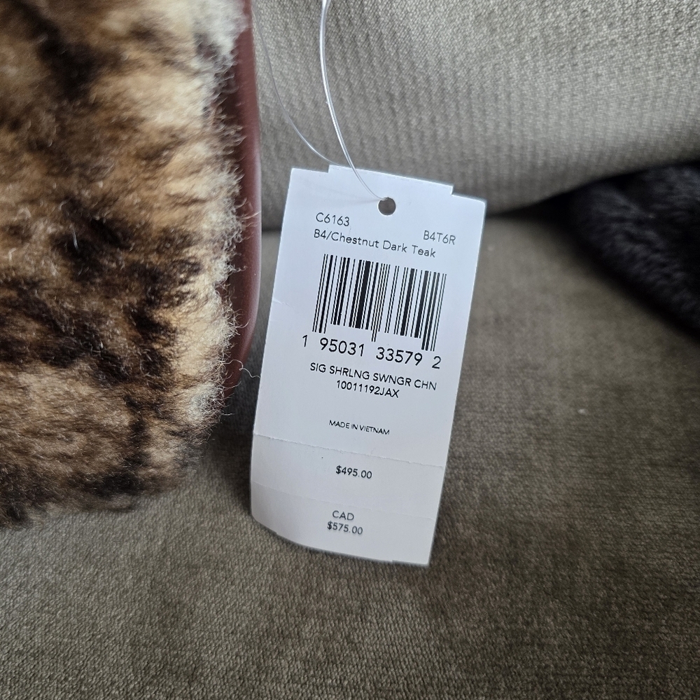 NWT Coach Shearling Swinger Chain Bag - Picture 3 of 7